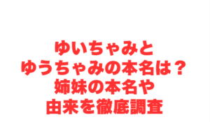 ゆいちゃみとゆうちゃみの本名は？姉妹の本名や由来を徹底調査