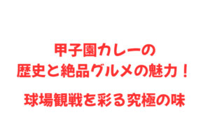 甲子園カレーの歴史と絶品グルメの魅力!球場観戦を彩る究極の味