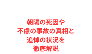 朝陽の死因や不慮の事故の真相と追悼の状況を徹底解説