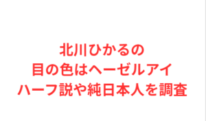 北川ひかるの目の色はヘーゼルアイ ハーフ説や純日本人を調査