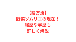 【緒方湊】野菜ソムリエの現在！経歴や学歴も詳しく解説