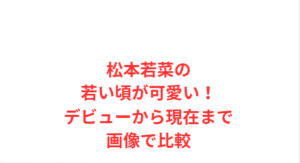 松本若菜の若い頃が可愛い！デビューから現在まで画像で比較