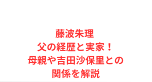 藤波朱理 父の経歴と実家!母親や吉田沙保里との関係を解説
